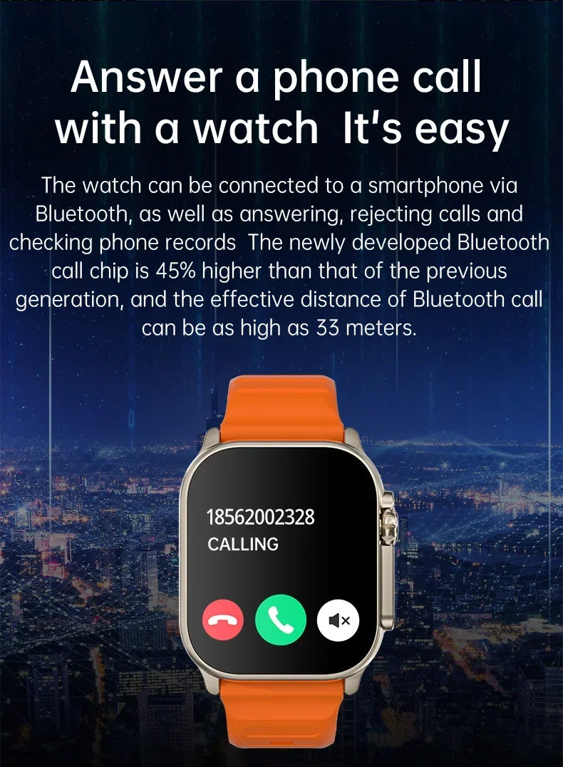 T900 Ultra 2 Smart Watch – 49mm AMOLED, Bluetooth Calls, NFC, IP65 Waterproof
