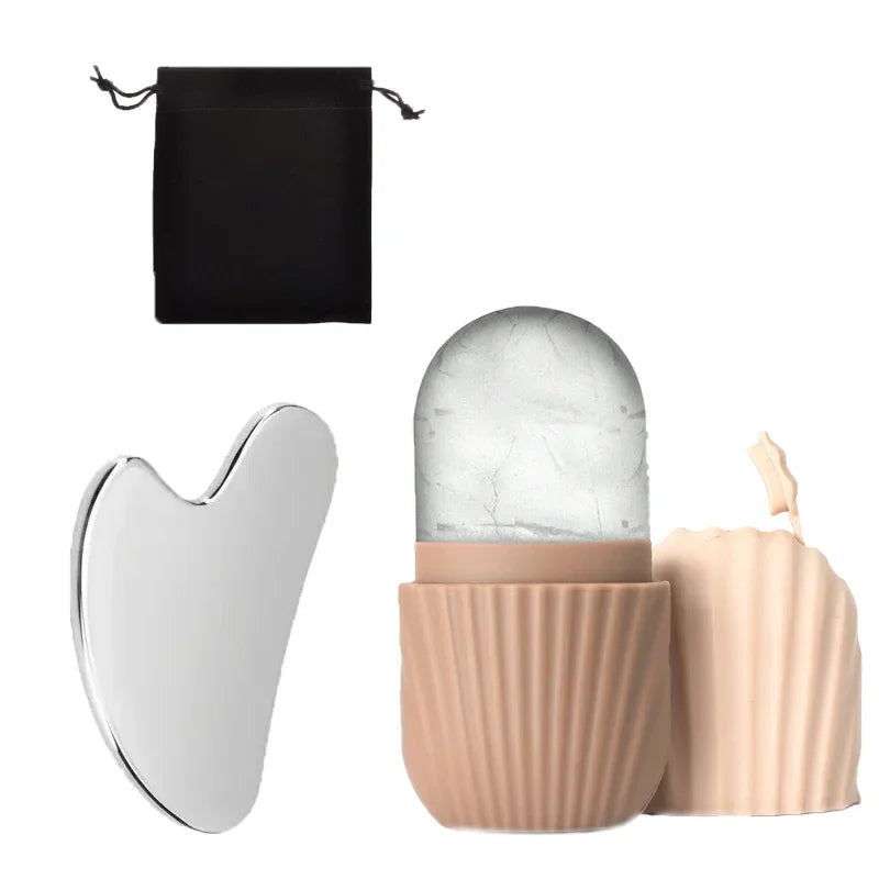 Ice Facial Roller Set – Stainless Steel De-Puffing Facial Tool