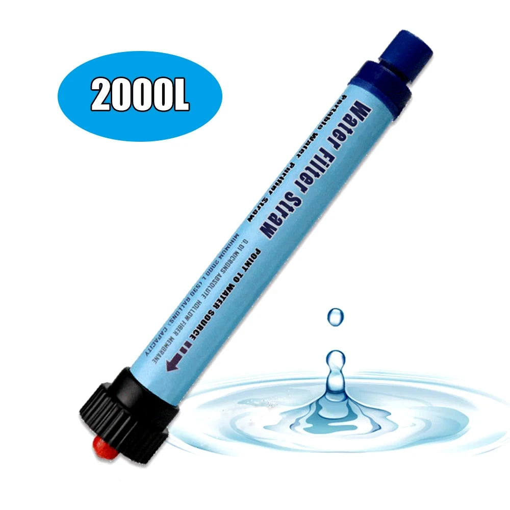 Filtro de Água Portátil tipo Canudo - Sistema de Filtragem para Sobrevivência em Emergências, Acampamento e Trilhas