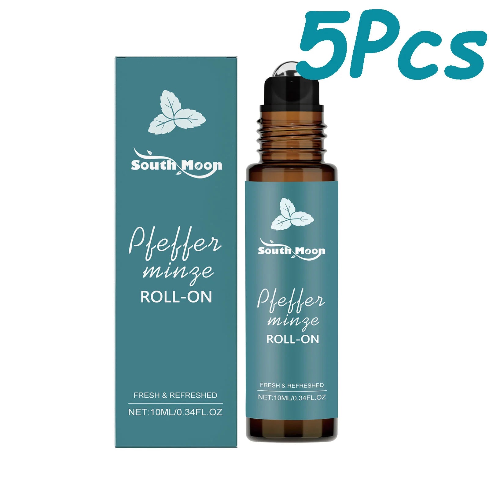 Roll-on de óleo essencial de hortelã-pimenta - Aromaterapia portátil e refrescante para relaxamento e massagem.