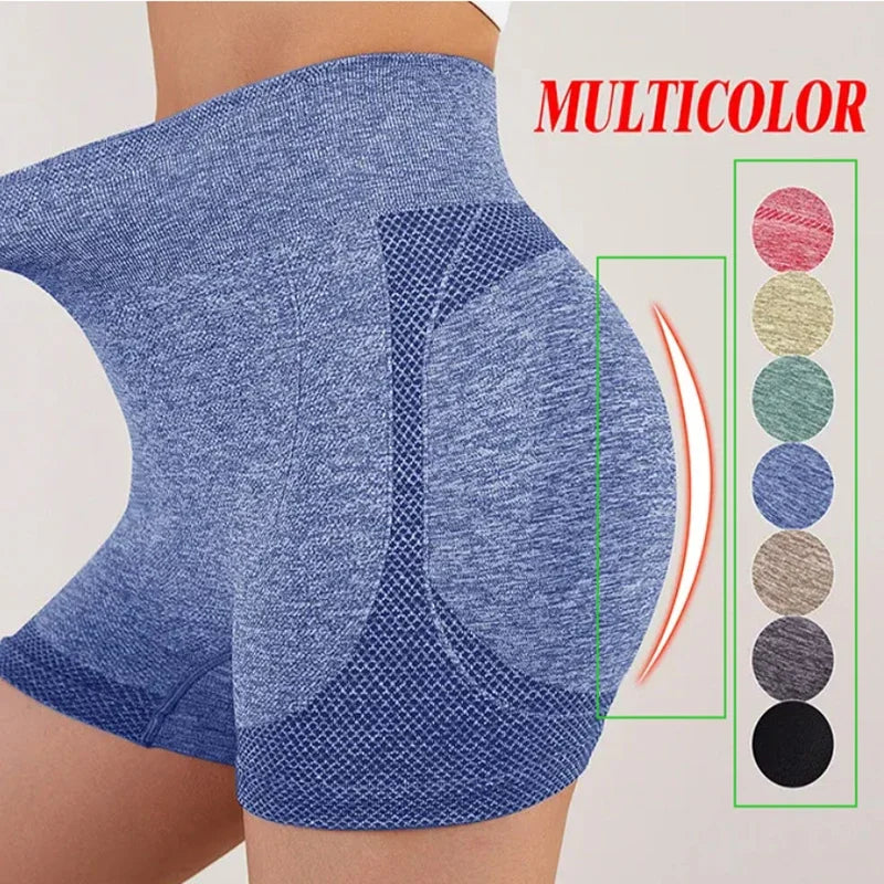 Shorts de Yoga Feminino Cintura Alta Treino Fitness Yoga Levanta Bumbum Shorts de Fitness Feminino Yoga Academia Corrida Calças Curtas Esportivas