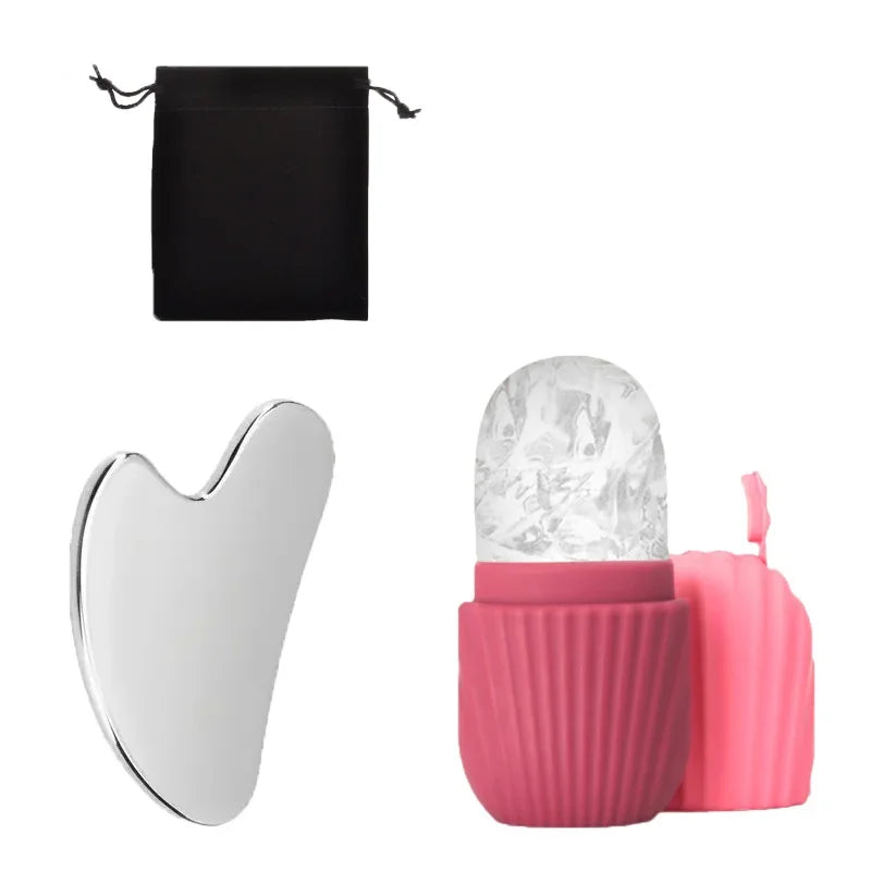 Ice Facial Roller Set – Stainless Steel De-Puffing Facial Tool