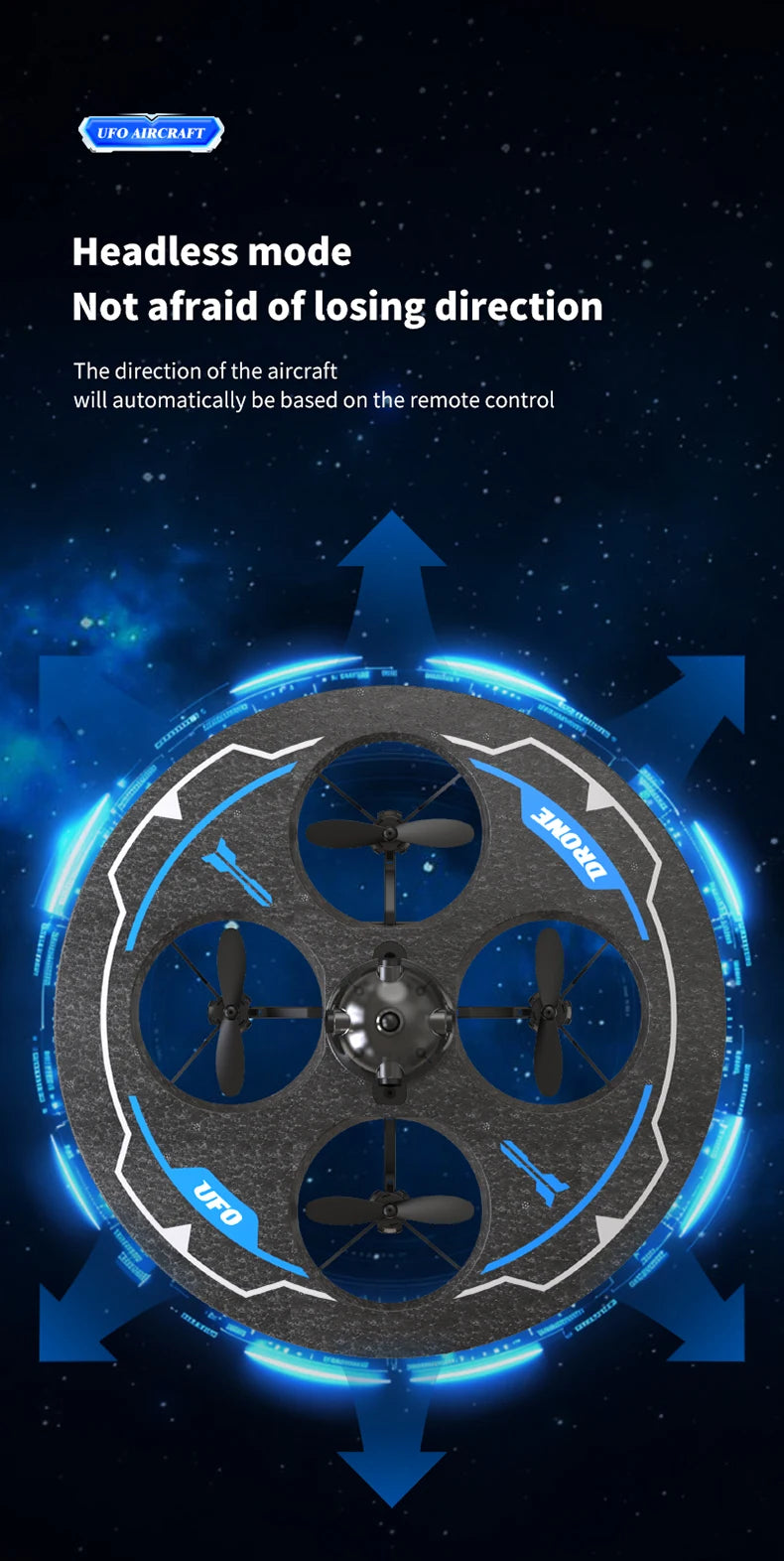 Mini Drone UFO MX85 para Crianças - Desvio Inteligente de Obstáculos, Design Seguro de Espuma (50g)