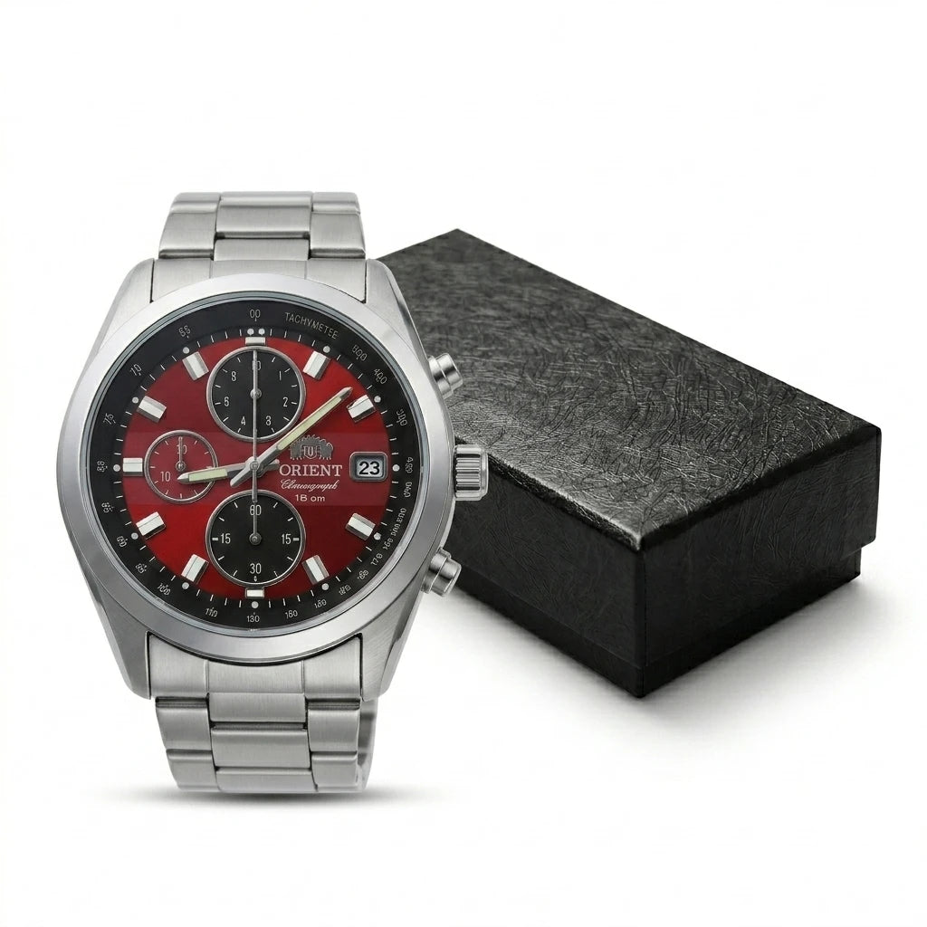 Men's Chronograph Watch – Japanese Quartz, Tachymeter, 100M Waterproof Stainless Steel Sports Wristwatch