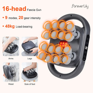 16-Head High-Frequency Fascia Gun for Full Body Massage