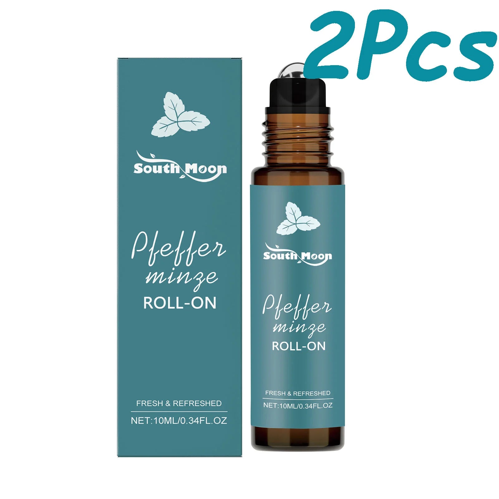 Roll-on de óleo essencial de hortelã-pimenta - Aromaterapia portátil e refrescante para relaxamento e massagem.