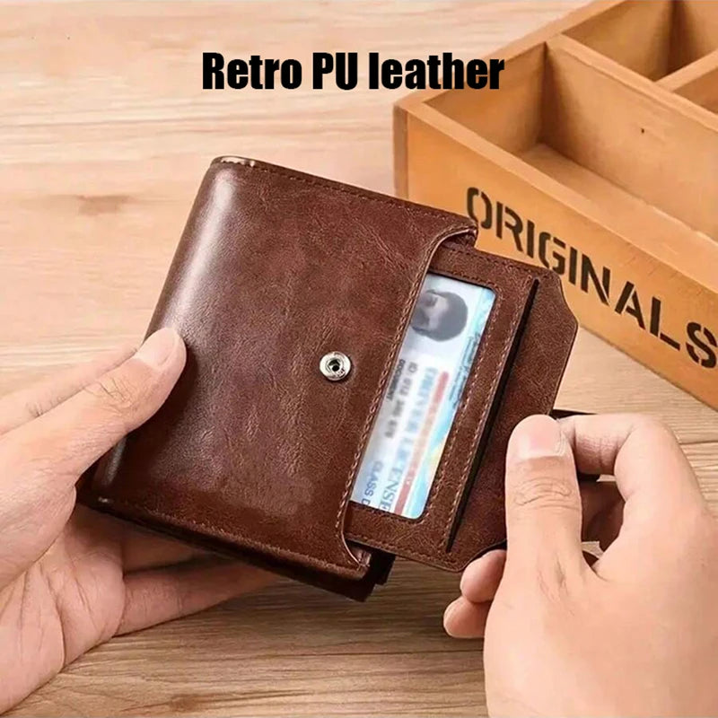 🛡️ RFID Blocking Leather Wallet - Zipper Coin Purse for Men
