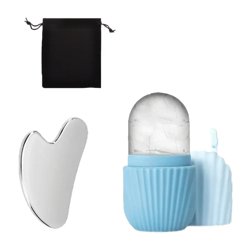 Ice Facial Roller Set – Stainless Steel De-Puffing Facial Tool