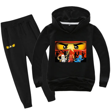 Roupas Infantis Meninos de 2 a 13 Anos Primavera Outono Conjuntos de Roupas Infantis Moletons Calças Conjunto de 2 Peças Agasalho Anime Casaco