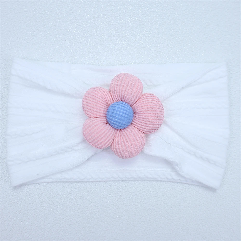 Flower Nylon Girl Hairband – Soft Elastic Baby Headband with Floral Detail