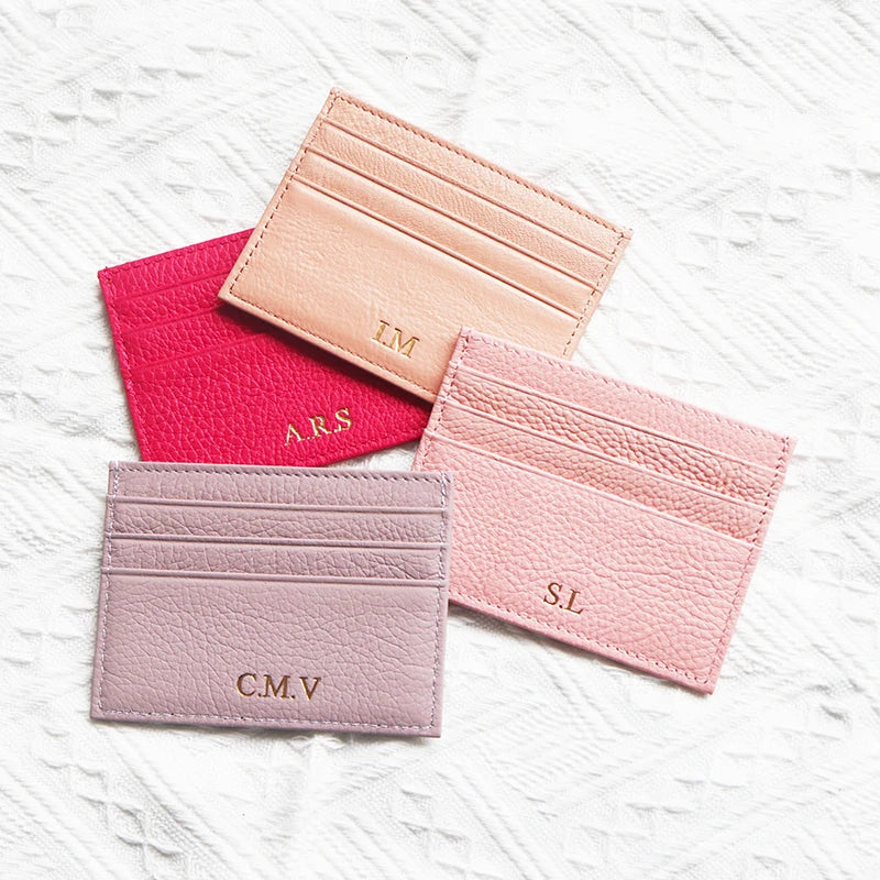 Custom Logo Leather Card Holder – Slim Wallet