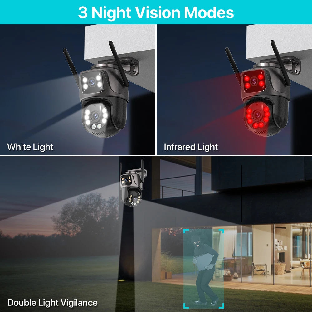 Outdoor WiFi PTZ Security Camera – AI Auto Tracking
