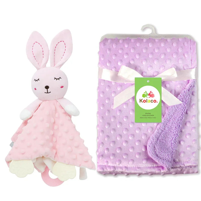 Personalized Newborn Baby Blanket – Custom Name Stroller & Sleeping Gift Set