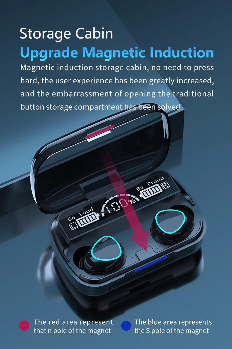 M10 Wireless Earbuds with Power Bank - Sports & Gaming Headphones