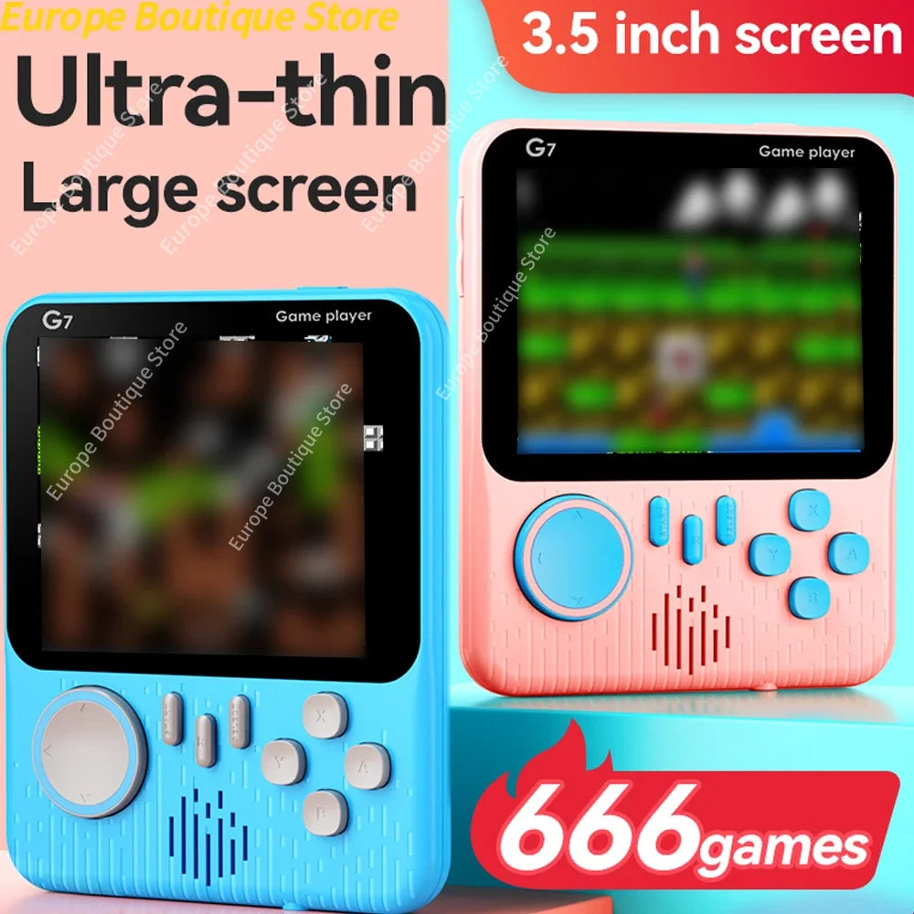 Console de jogos portátil G7 - Tela de 3,5" com 666 jogos retrô e opção de gamepad