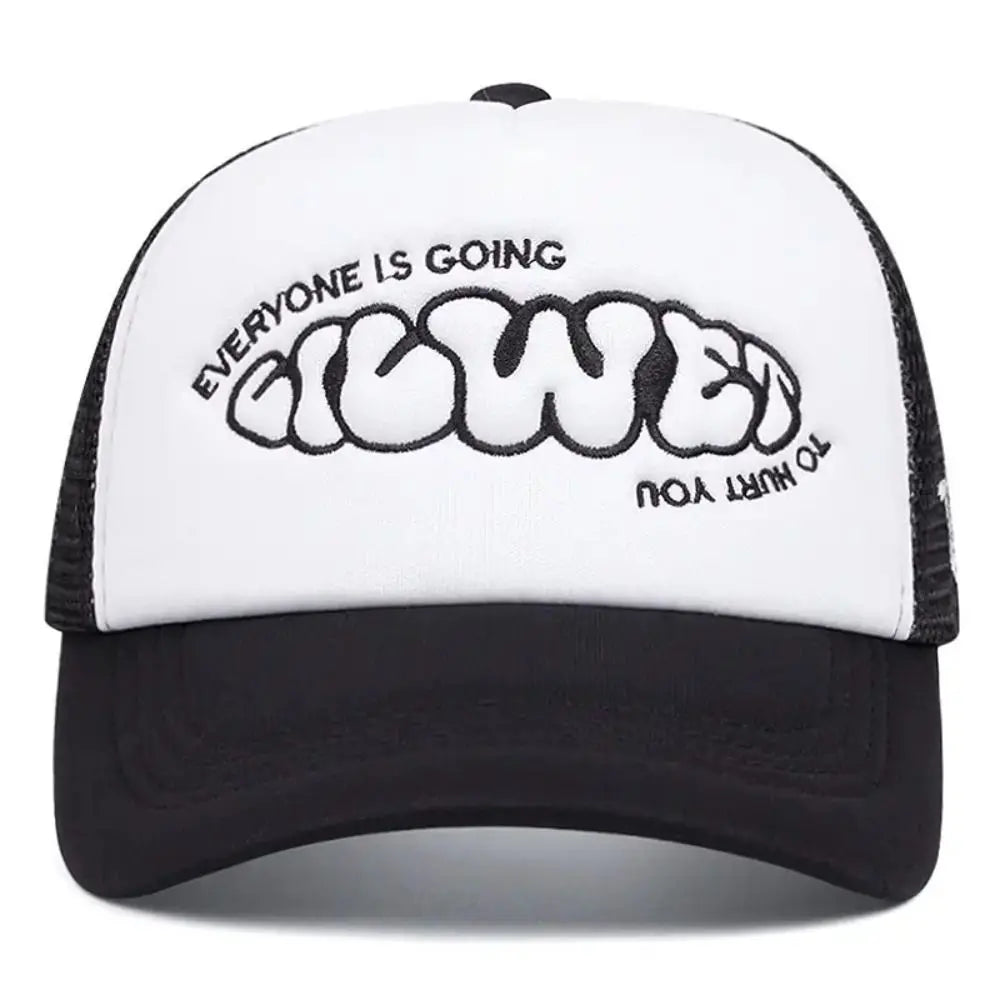Breathable Trucker Cap - Adjustable Snapback Baseball Hat with Sun Protection for Hip-Hop Style
