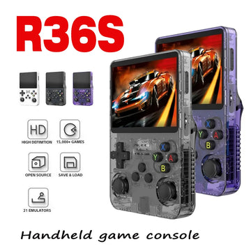 Console de jogos portátil retrô R36S - Sistema Linux de 3,5" com 128 GB de memória.