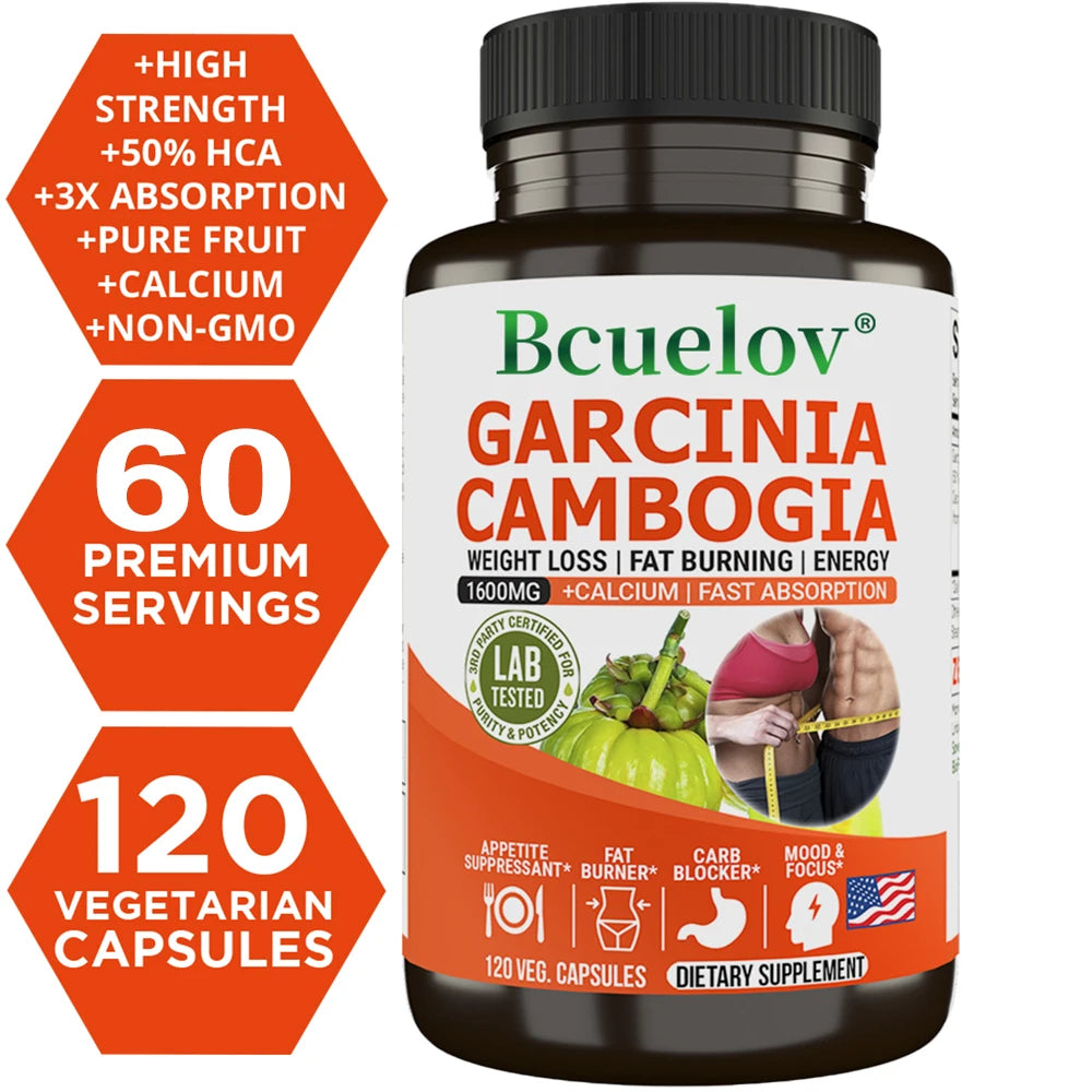 Cápsulas de Garcinia Cambogia - Queimador de Gordura Natural e Supressor de Apetite para Perda de Peso
