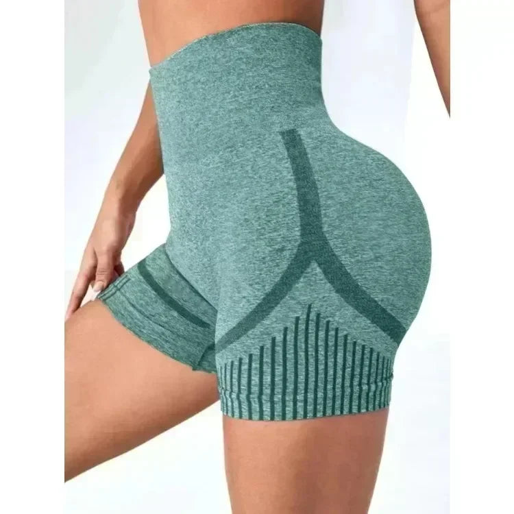 Shorts de Yoga Feminino Cintura Alta Treino Fitness Yoga Levanta Bumbum Shorts de Fitness Feminino Yoga Academia Corrida Calças Curtas Esportivas