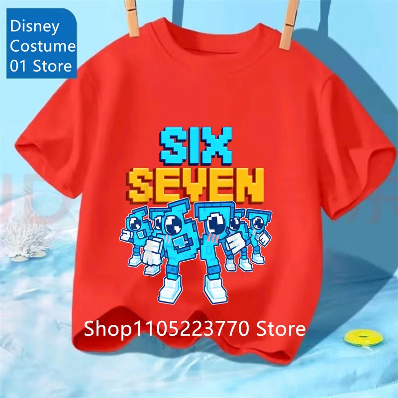 Cartoon Print Kids T-Shirt – Cute Short Sleeve Casual Tee for Boys & Girls
