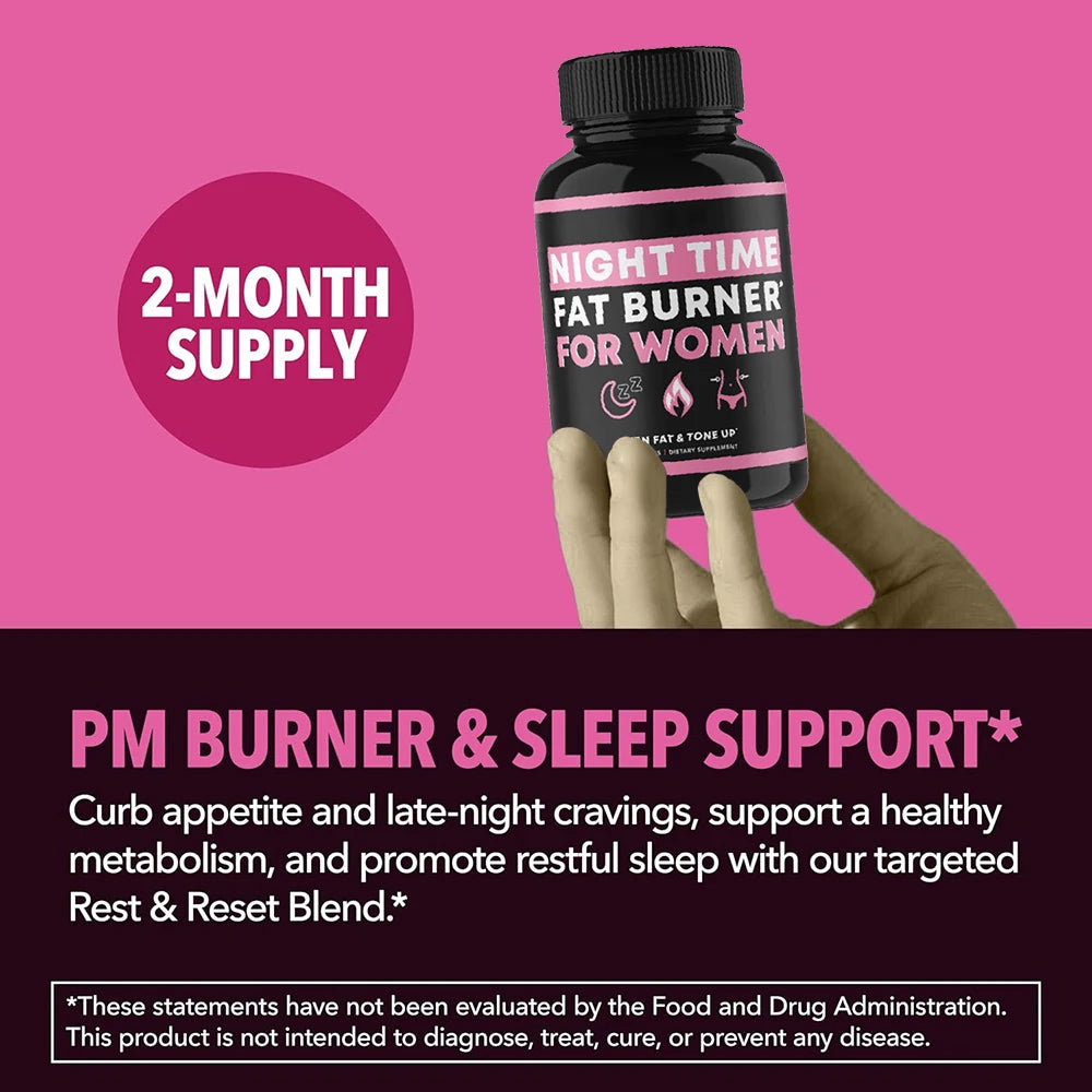 Night Time Weight Loss Capsules for Women - Sleep & Slim with Metabolism Booster