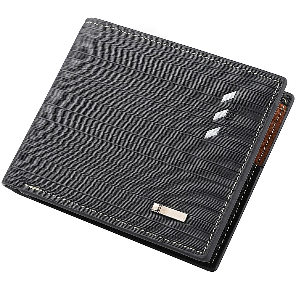 👜 Men's Slim PU Leather Wallet - Card Holder & Cash Compartment