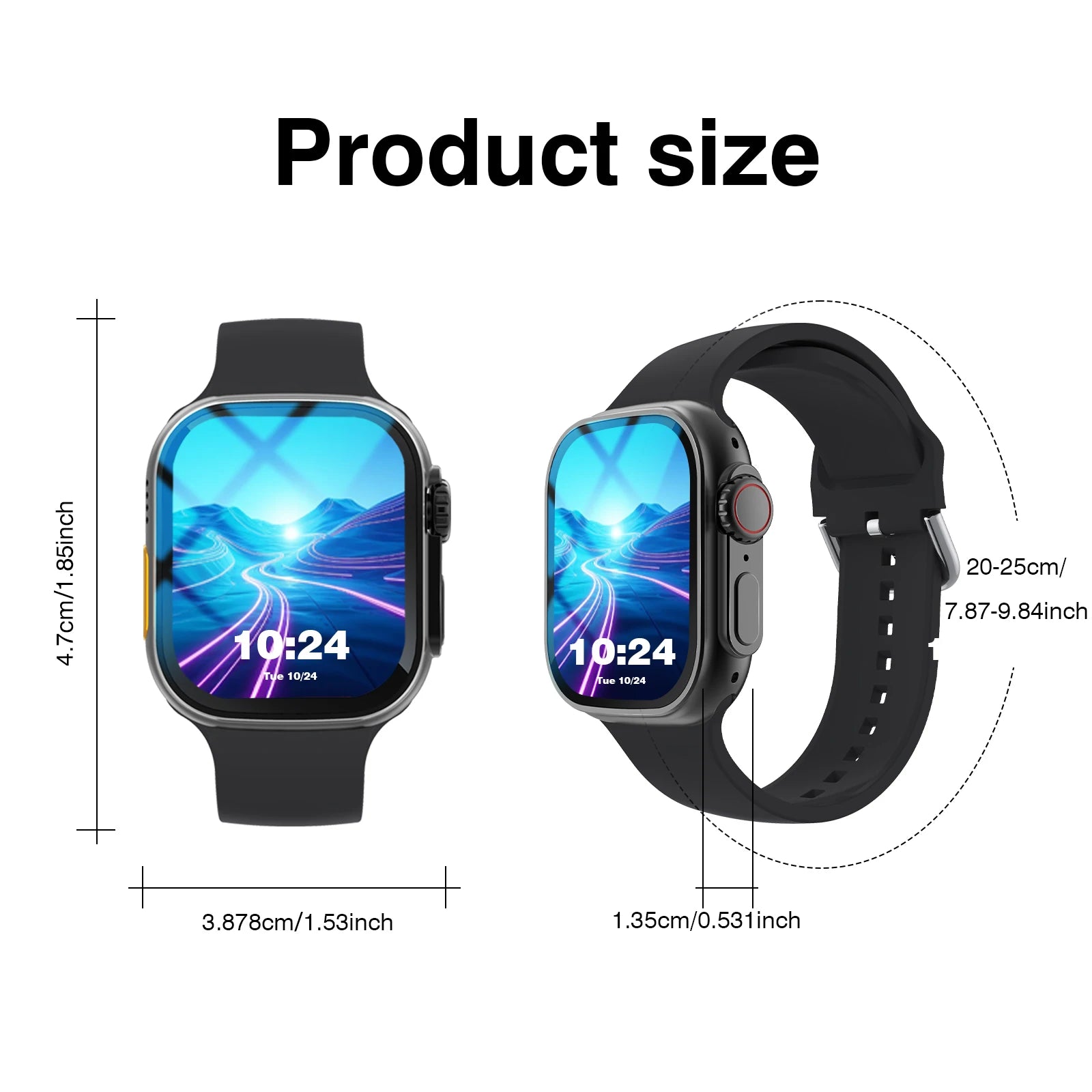 2026 Smart Watch with Wireless Calling, Weather Forecast & Sports Mode, DIY Wallpaper SMS Alerts Silicone Strap for Men Women