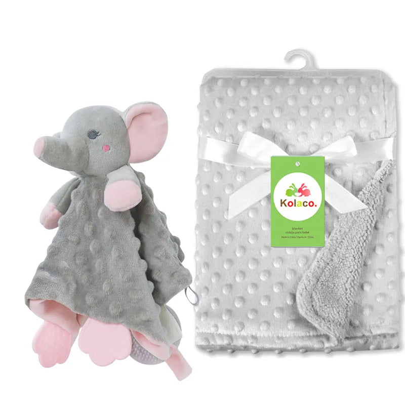 Personalized Newborn Baby Blanket – Custom Name Stroller & Sleeping Gift Set
